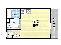 ミールズ新大阪 ワンルームの間取図画像