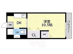 新大阪第一ダイヤモンドマンション 1DKの間取図画像