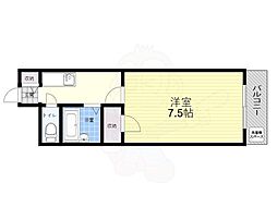第6中本ビル 1Kの間取図画像