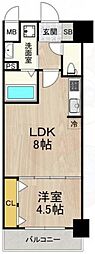 グランルクレ新大阪 1LDKの間取図画像