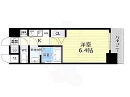 プレサンス淡路駅前 1Kの間取図画像