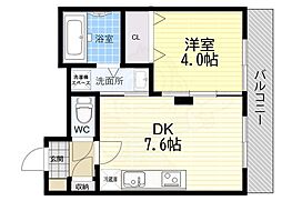 シティ西三国マンション 1DKの間取図画像