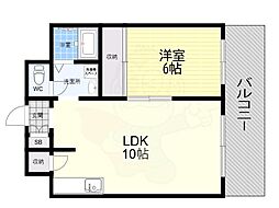 ローズコーポ新大阪第2 1LDKの間取図画像