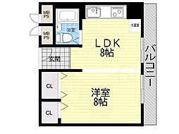 プラザ新大阪 1LDKの間取図画像