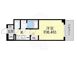 エスリード新大阪ラヴァーグ 1Kの間取図画像