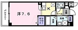 ソルフェージュ 1Kの間取図画像