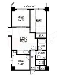 クラウンハイム菅原 3DKの間取図画像