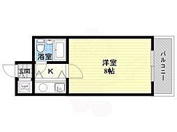 ミフネセントラルベア東三国 1Kの間取図画像