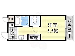 サンライト上新庄 ワンルームの間取図画像
