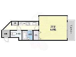 サニーサイド井本 1Kの間取図画像