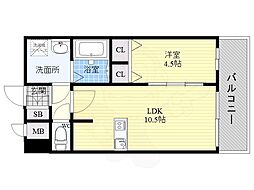 エスライズ新大阪フロント 1LDKの間取図画像