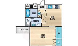 新大阪和光ビル 1DKの間取図画像