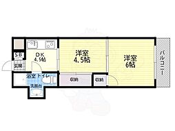 新大阪第一ダイヤモンドマンション 2DKの間取図画像