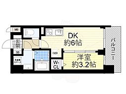 プレサンス東淀川駅前プローシェ 1DKの間取図画像