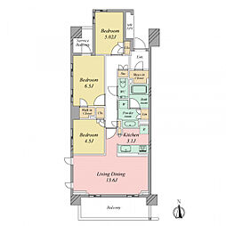 レジデンスコート練馬 3LDKの間取図画像