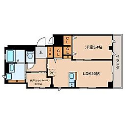 東京メトロ半蔵門線 住吉駅 徒歩15分の賃貸マンション 3階1LDKの間取り