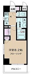 レクレドール豊洲 1Kの間取図画像