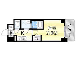 大阪市東淀川区東淡路4丁目マンション 1Kの間取図画像