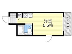 朝日プラザアクシス東淀川 ワンルームの間取図画像