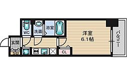 プレサンス新大阪ザ・シティ 1Kの間取図画像
