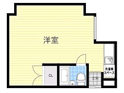 ラ・フォーレ大桐 ワンルームの間取図画像