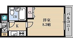 ファミールハイツ北大阪5号棟弐番館 ワンルームの間取図画像