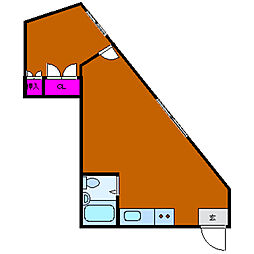 淡路第2ダイヤモンドハイム 1LDKの間取図画像