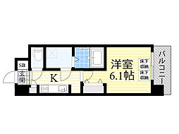 スプランディッド新大阪DUE 1Kの間取図画像