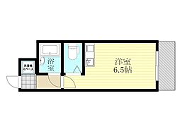 ミフネセントラルベア東三国 ワンルームの間取図画像