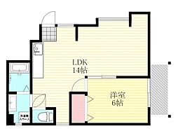 阪本ハイツ 1LDKの間取図画像