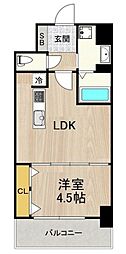 グランルクレ新大阪 1LDKの間取図画像