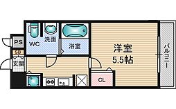アドバンス新大阪5 ワンルームの間取図画像