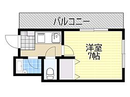 弘和ハイム 1Kの間取図画像