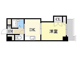 新大阪グランドハイツ北 1DKの間取図画像