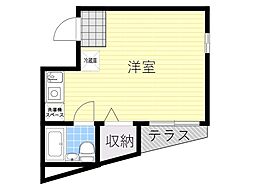 サラダボール ワンルームの間取図画像