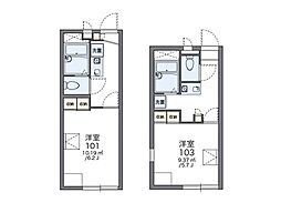 レオパレス郷 1Kの間取図画像