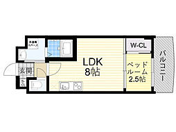 セレニテ三国プリエ 1LDKの間取図画像
