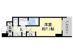 OrchidResidence新大阪 1Kの間取図画像