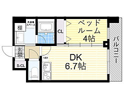 エステート御幣島 1DKの間取図画像