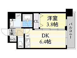 エステート御幣島 1DKの間取図画像