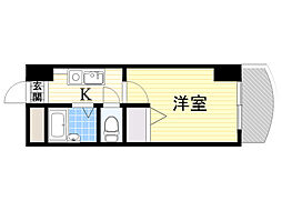 ノルデンハイム淡路D棟 1Kの間取図画像