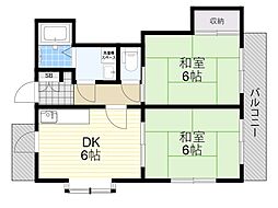 セ・ランジュ豊中 2DKの間取図画像