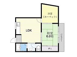 タナカ産業ビル2号館 2LDKの間取図画像