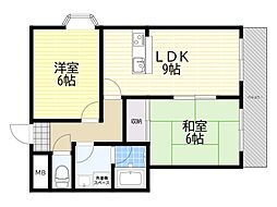セ・ランジュ豊中 2LDKの間取図画像