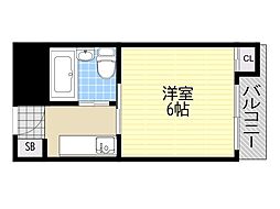 エクト1 1Kの間取図画像