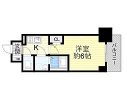 大阪市東淀川区東淡路4丁目マンション 1Kの間取図画像