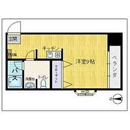 コトブキサンハイツ ワンルームの間取図画像