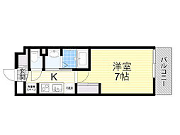 Luxe新大阪VI 1Kの間取図画像