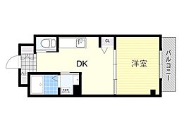 Mv.imp大阪塚本 1DKの間取図画像