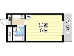 アメニティ服部 1Kの間取図画像